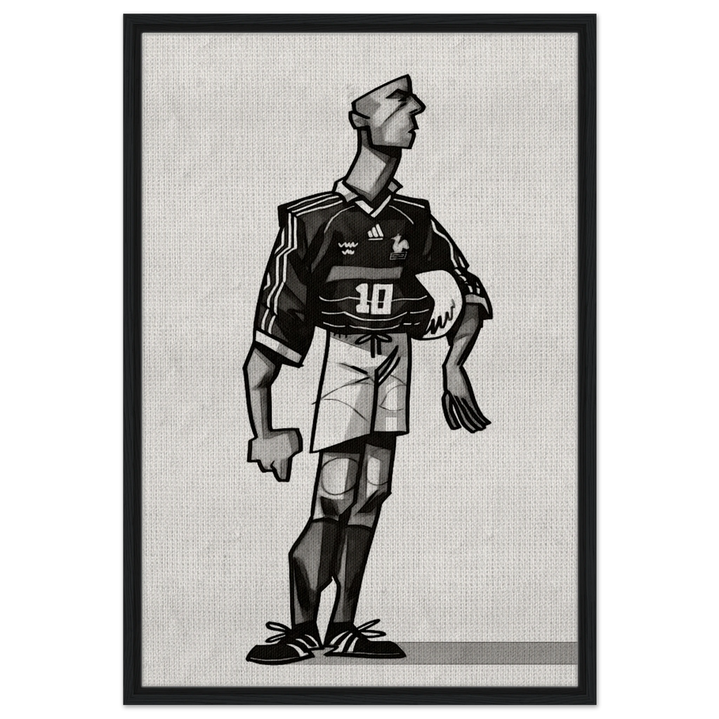 Zinedine Zidane - Gerahmte Leinwand