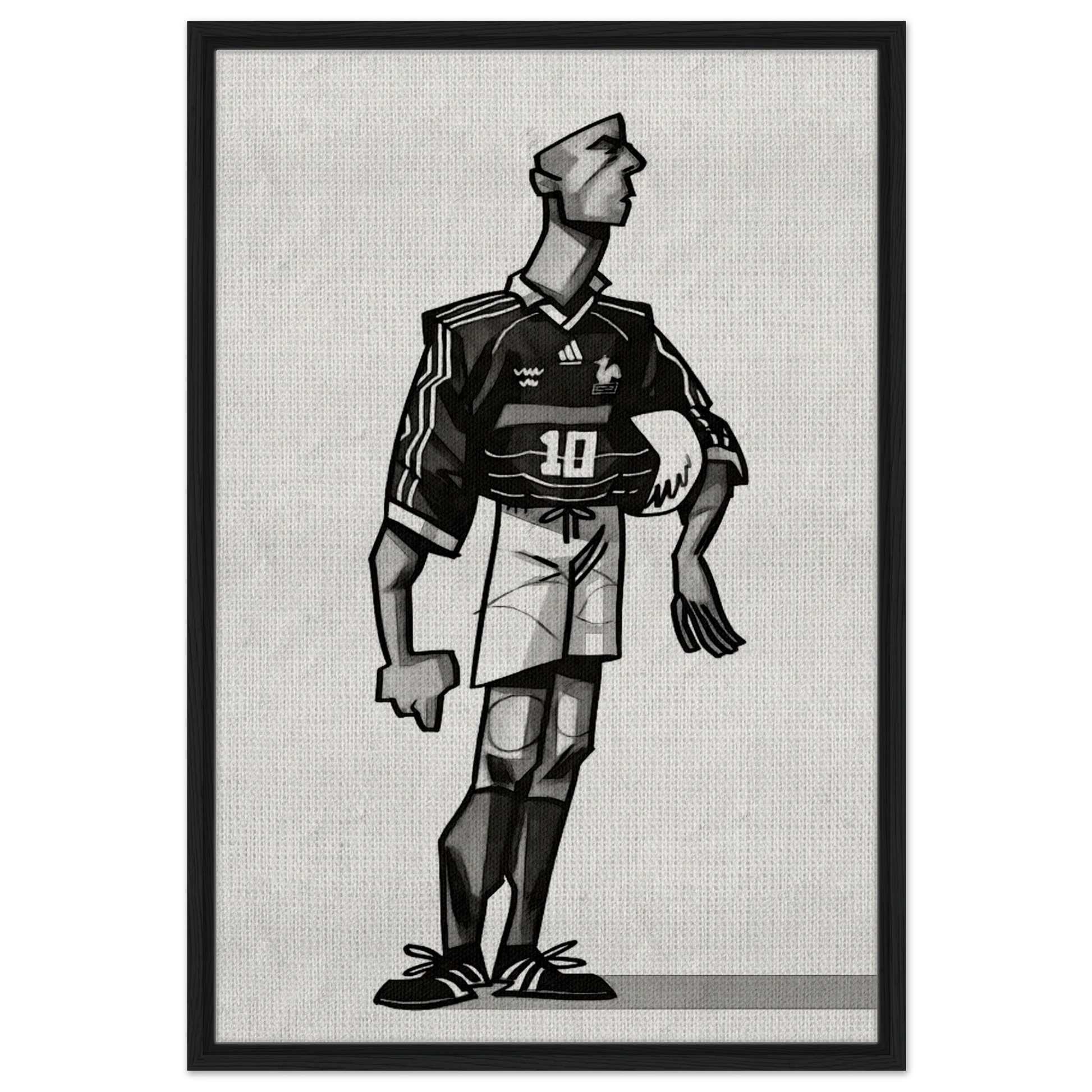 Zinedine Zidane - Gerahmte Leinwand