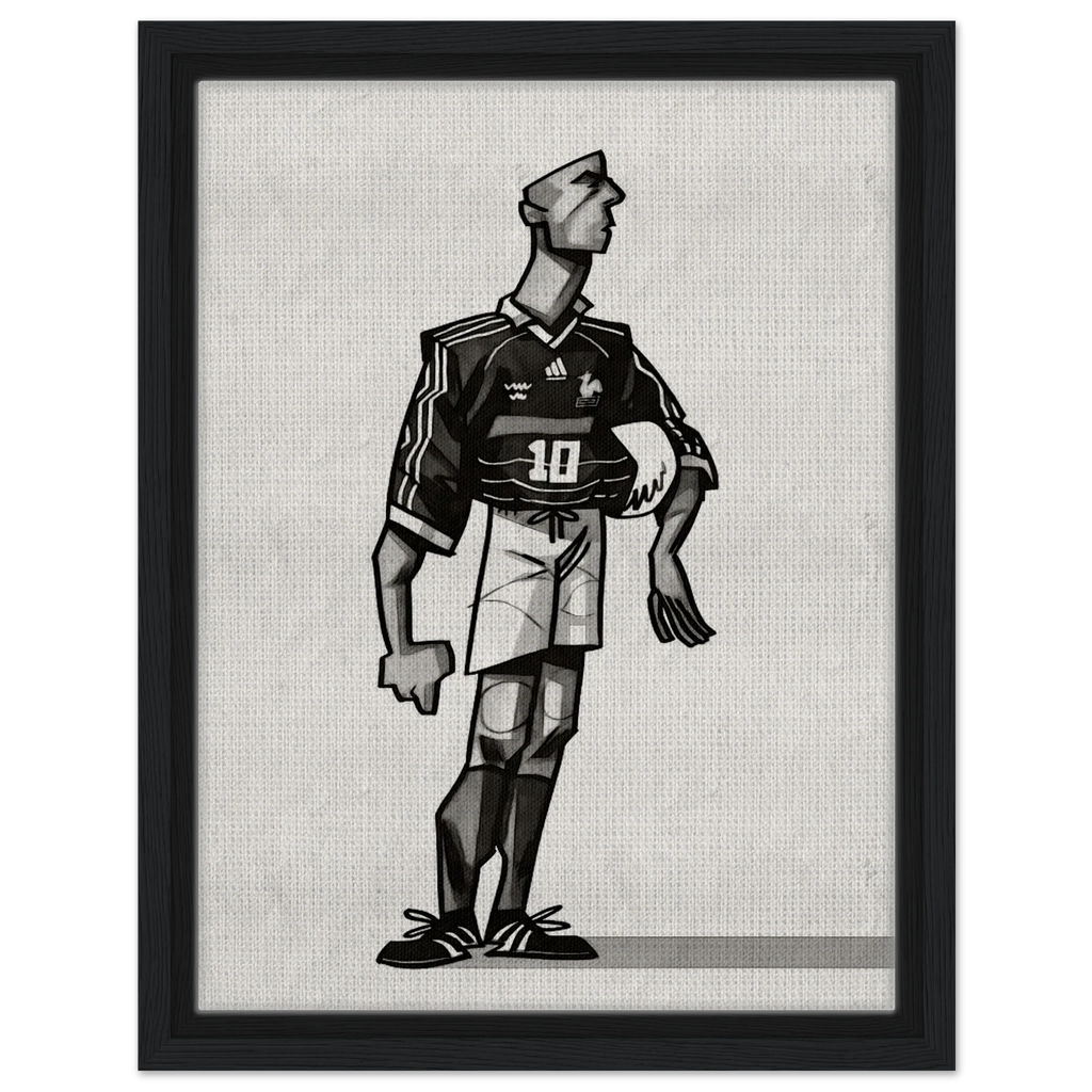 Zinedine Zidane - Gerahmte Leinwand