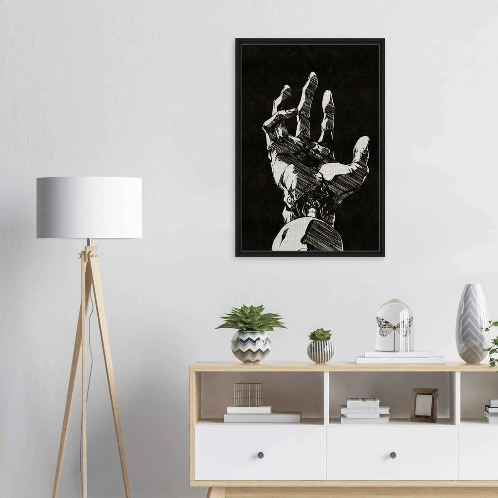 reaching for the darkness - Gerahmte Leinwand