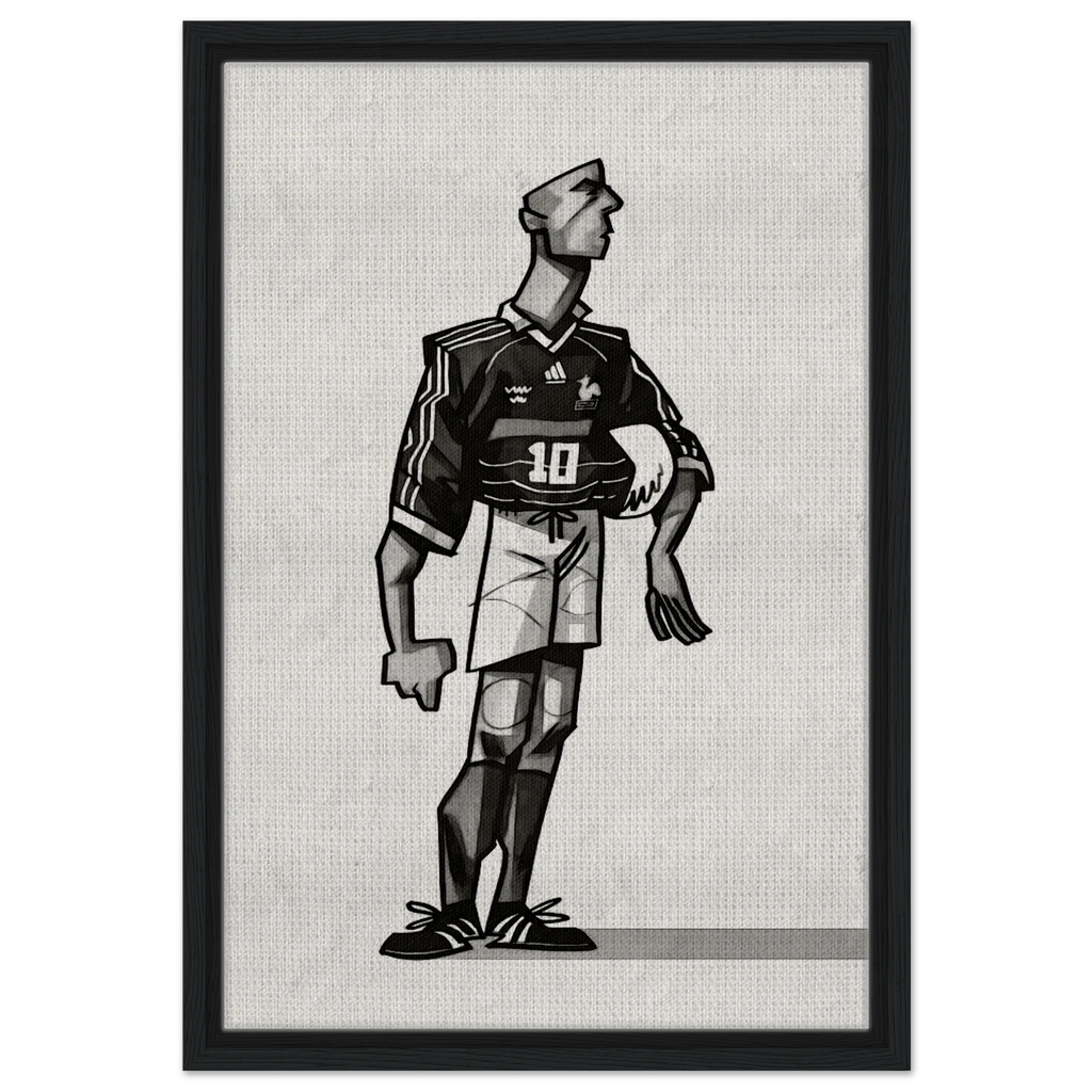 Zinedine Zidane - Gerahmte Leinwand