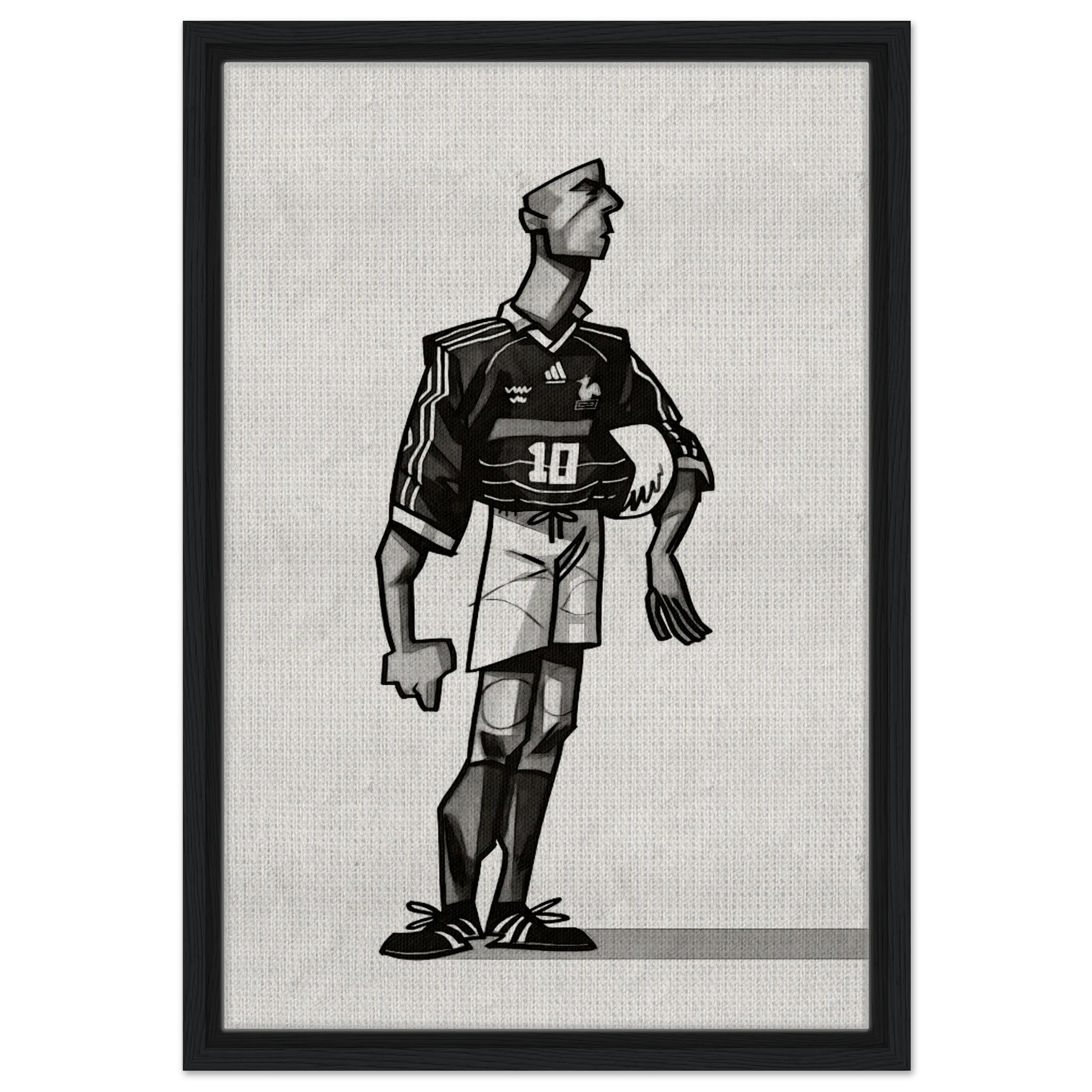Zinedine Zidane - Gerahmte Leinwand